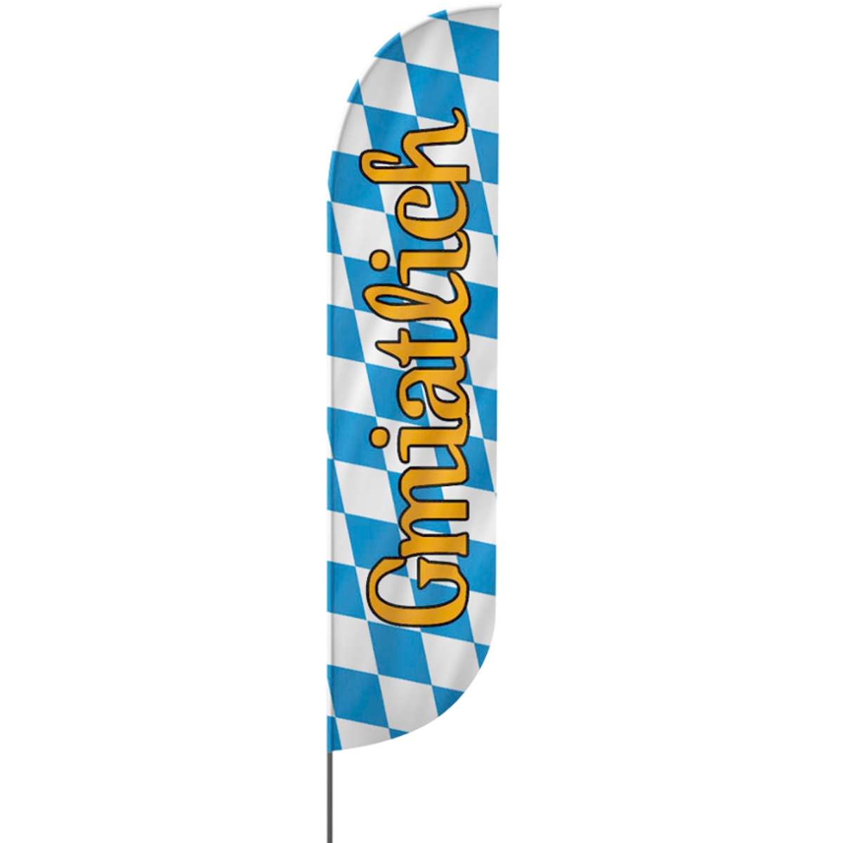 Convex | Gmiatlich, Oktoberfest Beachflag, blau weiß, verschiedene Größen, V1