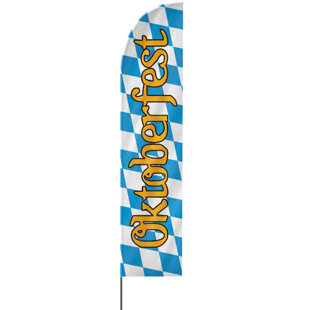Straight | Oktoberfest Beachflag, blau weiß, verschiedene Größen, V2