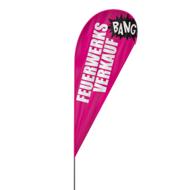 Drop | Feuerwerksverkauf Beachflag, pink weiß, verschiedene Größen, V1