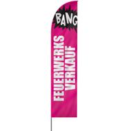 Straight | Feuerwerksverkauf Beachflag, pink weiß, verschiedene Größen, V1