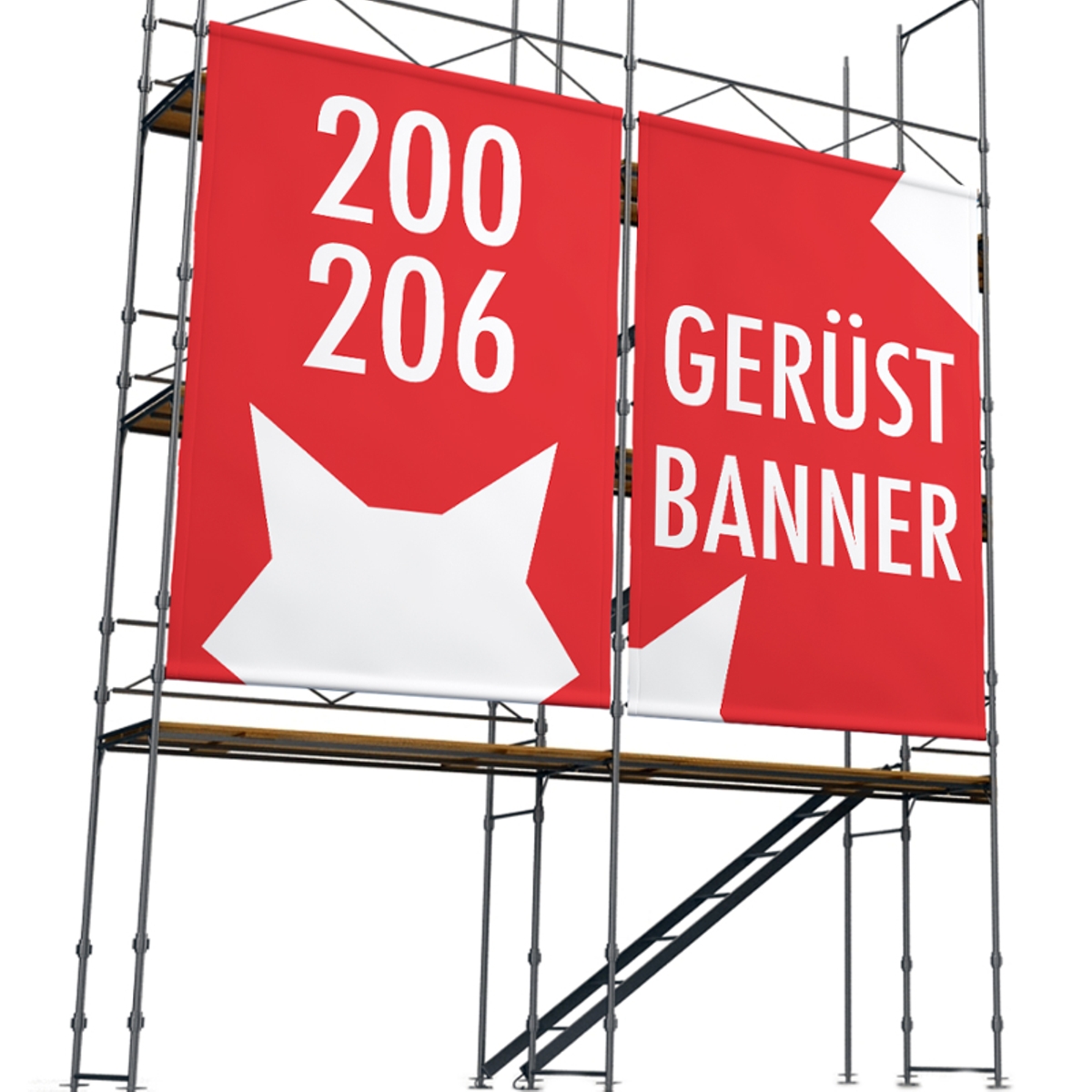 200 x 206 cm | Baugerüstbanner selbst gestalten, PVC, Mesh