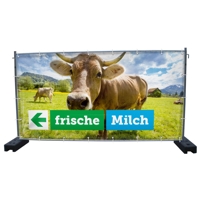 340 x 173 cm | Frische Milch Bauzaunbanner (3216)