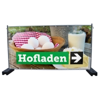 340 x 173 cm | Hofladen Bauzaunbanner (3219)