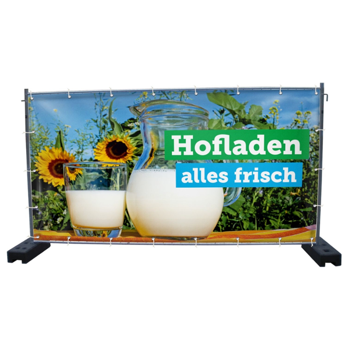 340 x 173 cm | Hofladen Bauzaunbanner (3217)