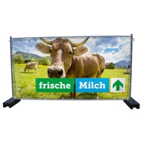 340 x 173 cm | Frische Milch Bauzaunbanner, Motiv, PVC, Mesh V2