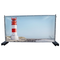 340 x 173 cm | Leuchtturm Bauzaunbanner, Hintergrund, PVC, Mesh V1
