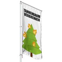 Tannenbaum Verbrennen Hissflagge, Fahne im Wunschformat (2809)
