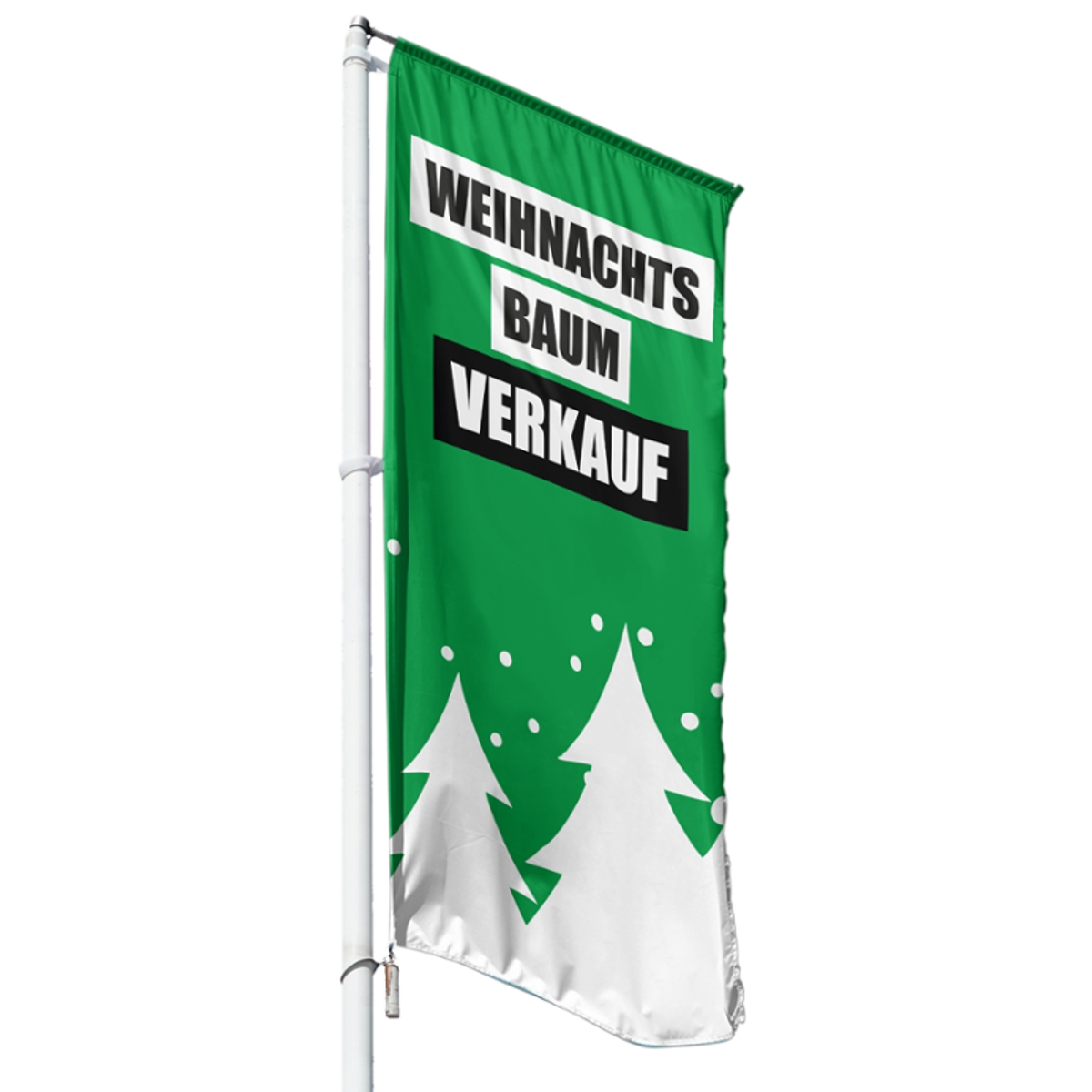 Weihnachtsbaum Verkauf Hissflagge, Fahne im Wunschformat (1733)