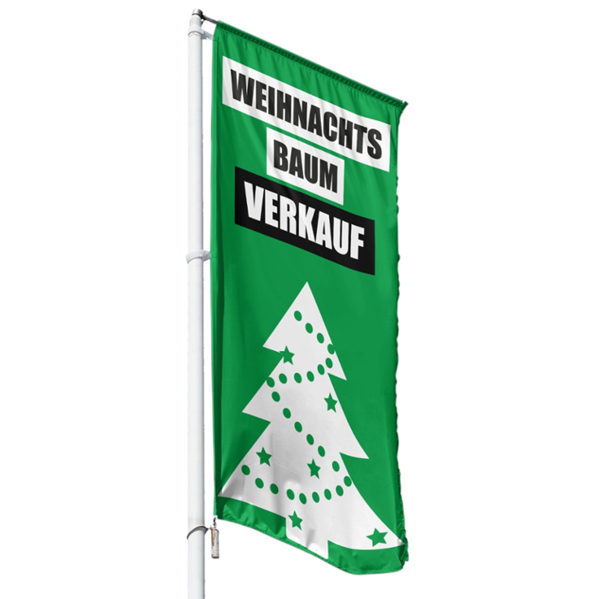 Weihnachtsbaum Verkauf Hissflagge, Fahne im Wunschformat (2142)