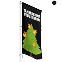Tannenbaum Verbrennen Hissflagge, Fahne im Wunschformat (2809)