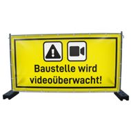 340 x 173 cm | Baustelle wird videoüberwacht Bauzaunbanner (1509)