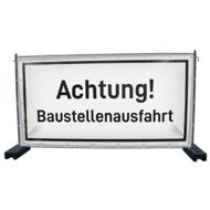 340 x 173 cm | Achtung! Baustellenausfahrt Bauzaunbanner (1509)