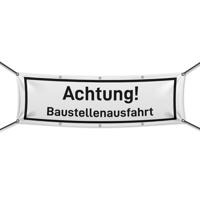 Achtung! Baustellenausfahrt Werbebanner in 6 Größen (1970)