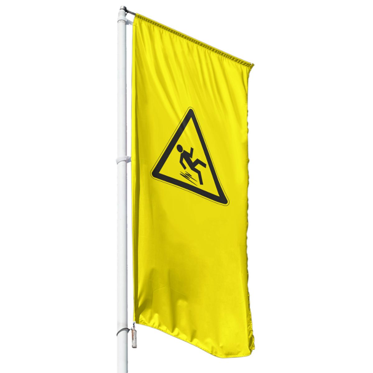 Rutschgefahr Hissflagge, Fahne im Wunschformat (2441)