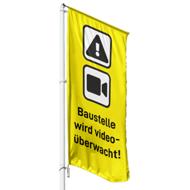 Baustelle wird videoüberwacht Hissflagge, Fahne im Wunschformat (1969)