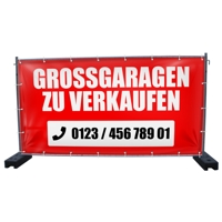 340 x 173 cm | Großgaragen zu verkaufen Bauzaunbanner (3997)