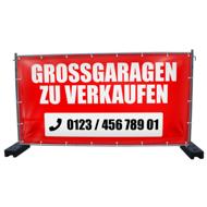 340 x 173 cm | Großgaragen zu verkaufen Bauzaunbanner (3997)