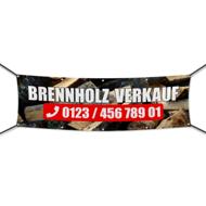 Brennholz Verkauf Werbebanner, Banner in 6 Größen (4129)