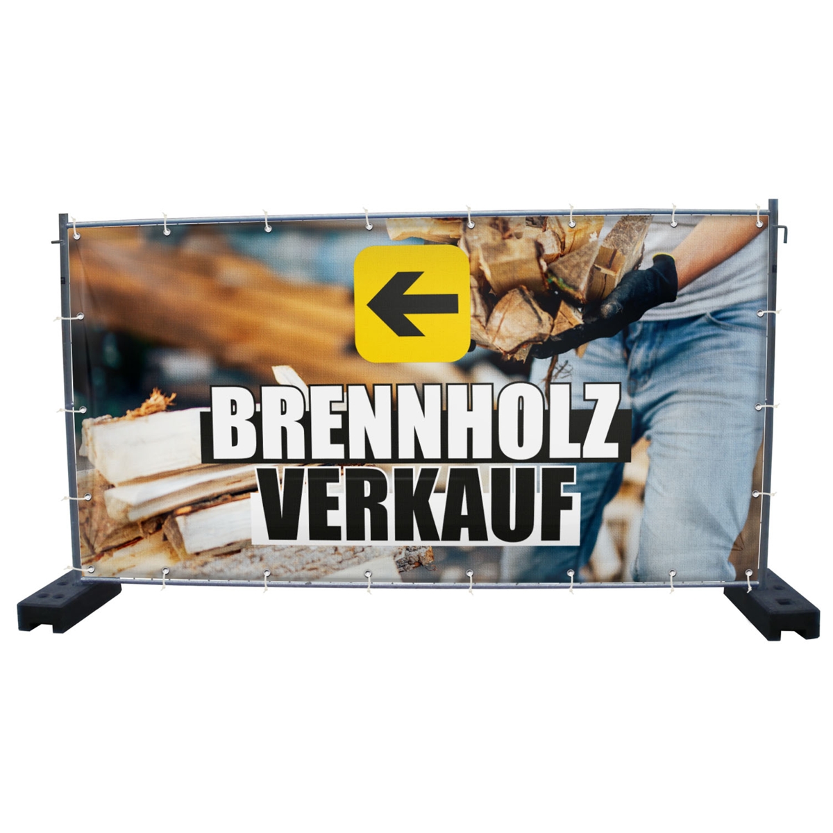 340 x 173 cm | Brennholz Verkauf Bauzaunbanner (4104)