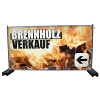 340 x 173 cm | Brennholz Verkauf Bauzaunbanner (4105)