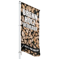 Brennholz Verkauf Hissflagge, Fahne in 6 Größen (4108)
