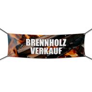 Brennholz Verkauf Werbebanner, Banner in 6 Größen (4128)
