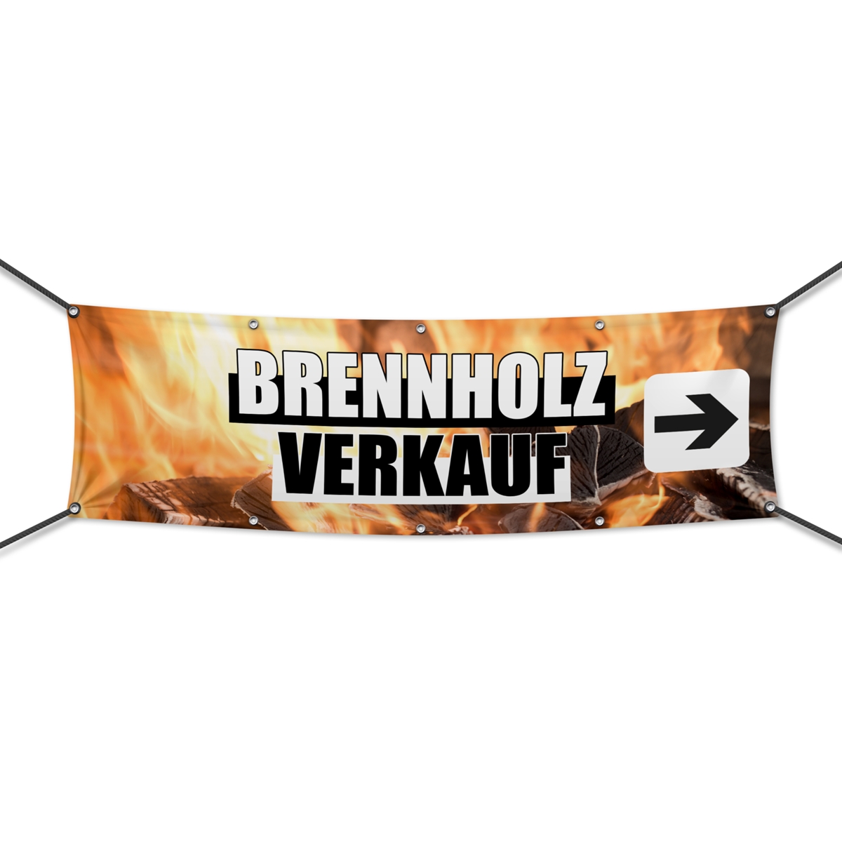 Brennholz Verkauf Werbebanner, Banner in 6 Größen (4127)