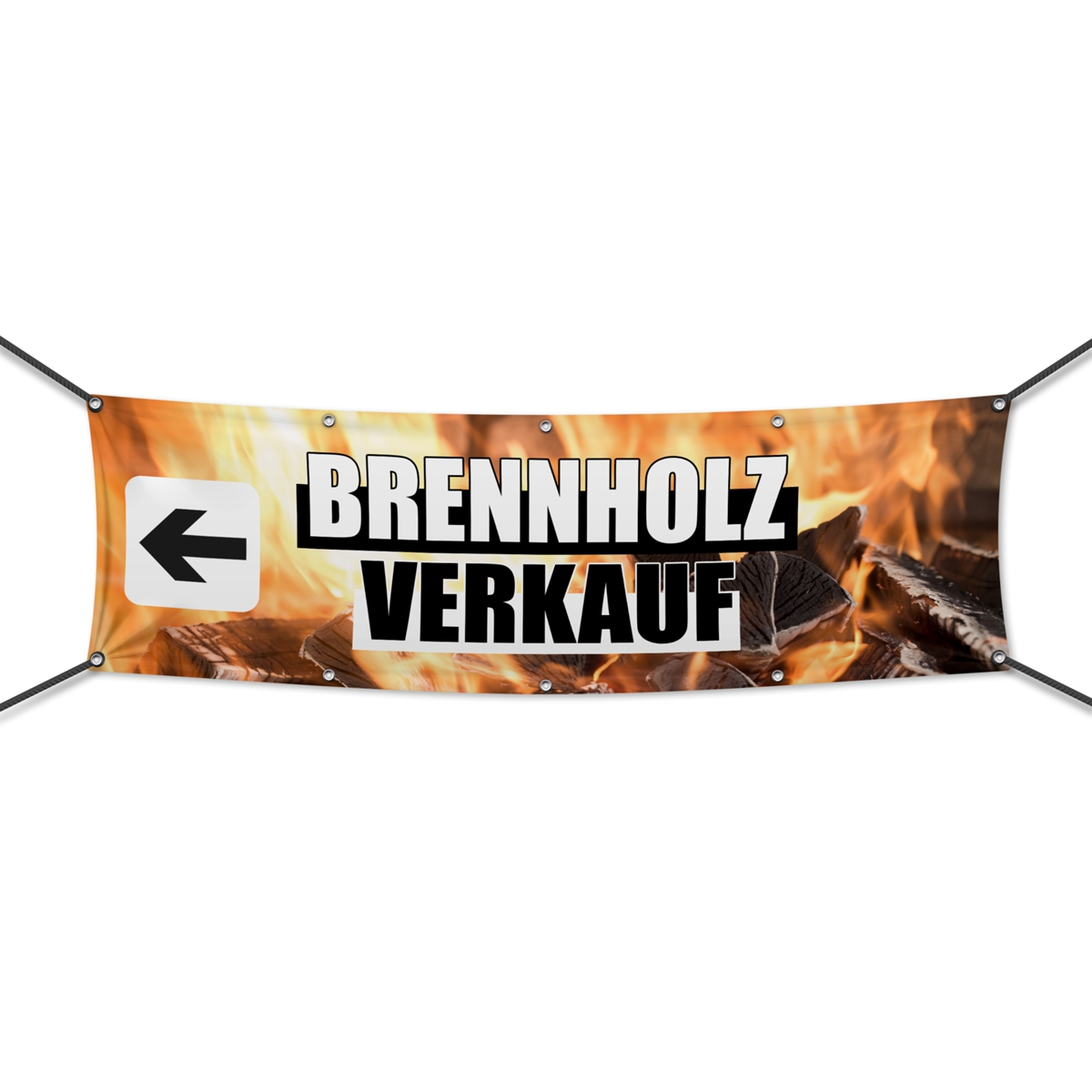 Brennholz Verkauf Werbebanner, Banner in 6 Größen (4127)