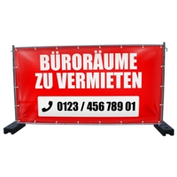 340 x 173 cm | Büroräume zu vermieten Bauzaunbanner (3999)