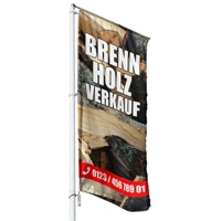 Brennholz Verkauf Hissflagge, Fahne in 6 Größen (4107)