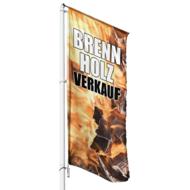 Brennholz Verkauf Hissflagge, Fahne in 6 Größen (4105)