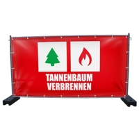 340 x 173 cm | Tannenbaum Verbrennen Bauzaunbanner (2807)