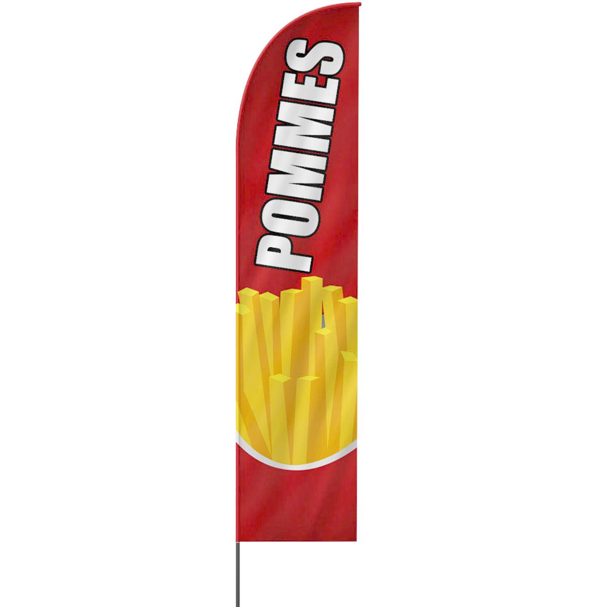 Pommes Beachflag, 3 Modelle, 4 Größen (2656)