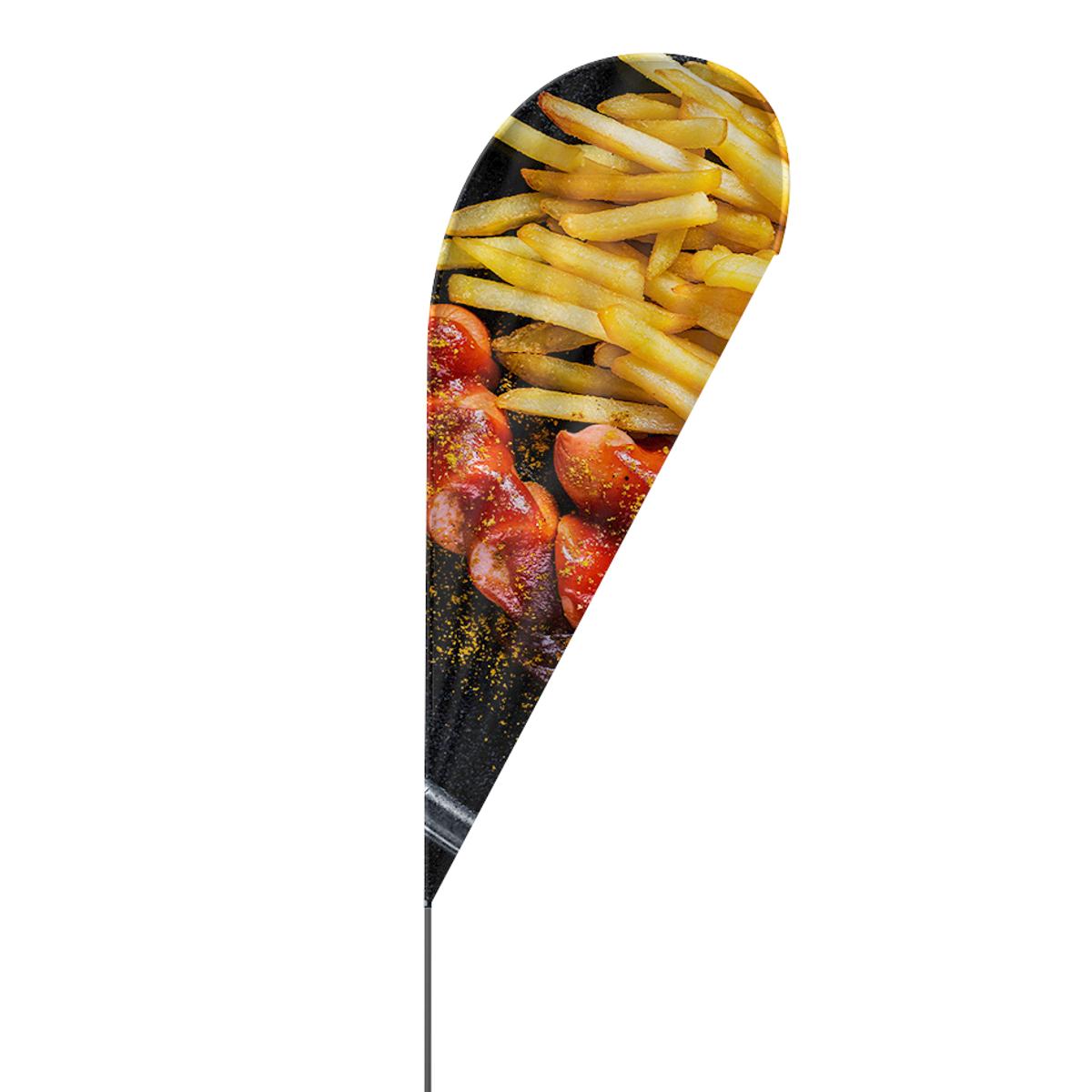 Currywurst Beachflag, 3 Modelle, 4 Größen (1670)