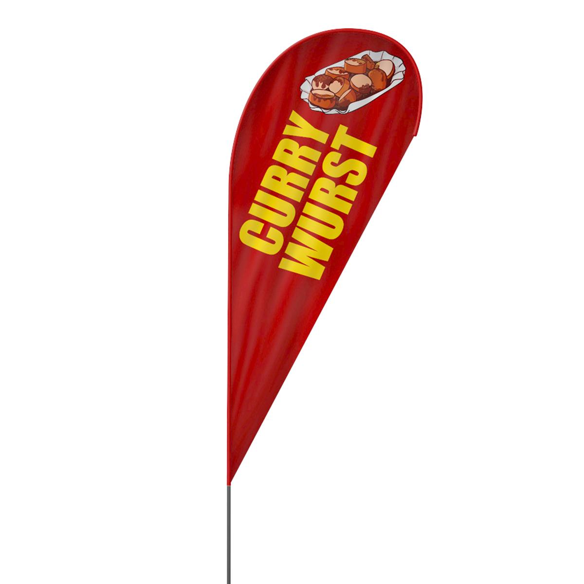 Currywurst Beachflag, 3 Modelle, 4 Größen (1669)