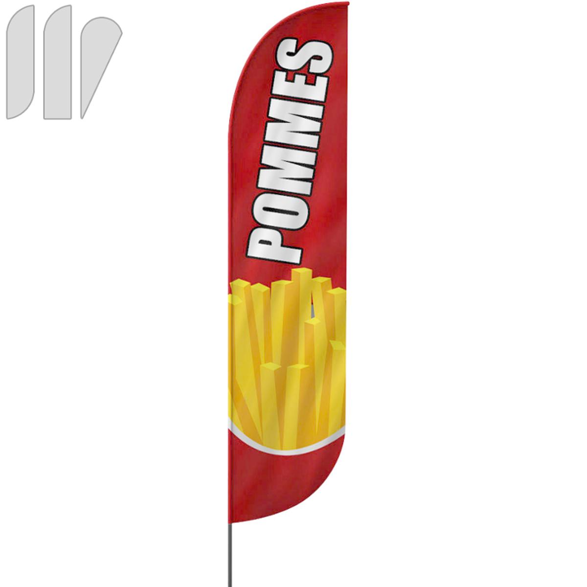 Pommes Beachflag, 3 Modelle, 4 Größen (2656)