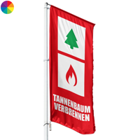 Tannenbaum Verbrennen Hissflagge, Fahne im Wunschformat (2807)