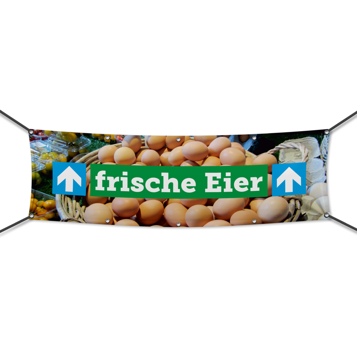 Frische Eier Werbebanner, Banner in 6 Größen (3220)