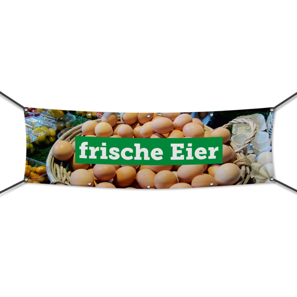 Frische Eier Werbebanner, Banner in 6 Größen (3220)