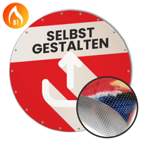 Runde Banner selbst gestalten in Wunschgröße, Mesh Prime